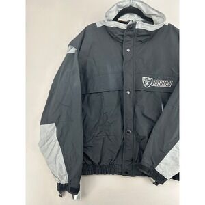 Vintage Chalk Line LA Raiders Windbreaker Jacket Mens XL Black Grey 90s NFL